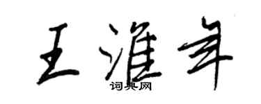 王正良王淮年行书个性签名怎么写