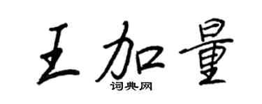王正良王加量行书个性签名怎么写