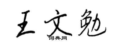 王正良王文勉行书个性签名怎么写