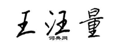 王正良王汪量行书个性签名怎么写