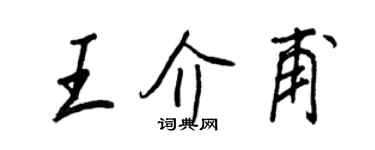 王正良王介甫行书个性签名怎么写