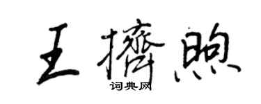 王正良王挤煦行书个性签名怎么写