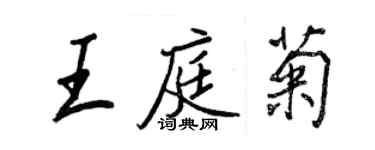 王正良王庭菊行书个性签名怎么写