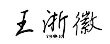 王正良王浙徽行书个性签名怎么写