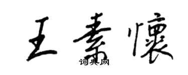 王正良王素怀行书个性签名怎么写