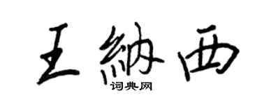 王正良王纳西行书个性签名怎么写