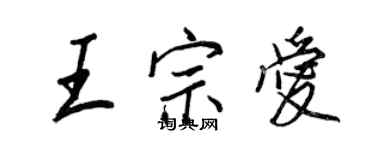 王正良王宗爱行书个性签名怎么写
