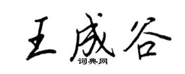 王正良王成谷行书个性签名怎么写
