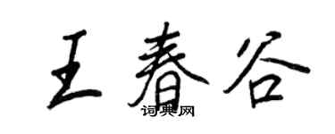 王正良王春谷行书个性签名怎么写