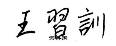 王正良王习训行书个性签名怎么写