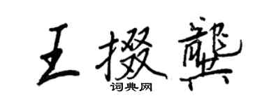 王正良王掇龚行书个性签名怎么写