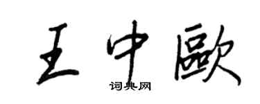 王正良王中欧行书个性签名怎么写