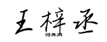王正良王梓丞行书个性签名怎么写