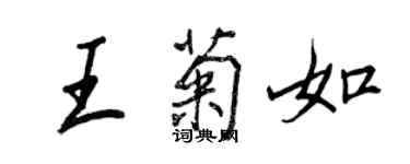 王正良王菊如行书个性签名怎么写
