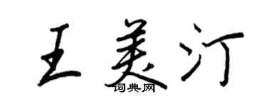 王正良王美汀行书个性签名怎么写