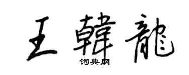 王正良王韩龙行书个性签名怎么写