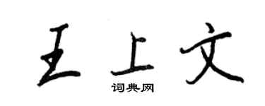 王正良王上文行书个性签名怎么写