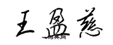 王正良王盈慈行书个性签名怎么写