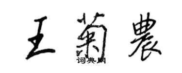 王正良王菊农行书个性签名怎么写