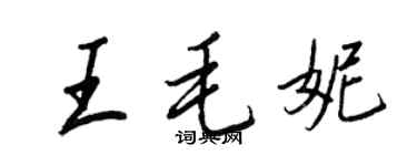 王正良王毛妮行书个性签名怎么写