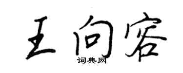 王正良王向容行书个性签名怎么写