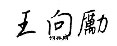 王正良王向励行书个性签名怎么写