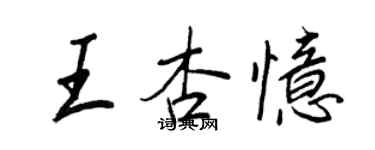 王正良王杏忆行书个性签名怎么写