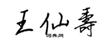 王正良王仙寿行书个性签名怎么写