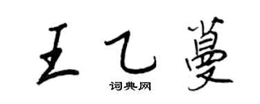 王正良王乙蔓行书个性签名怎么写