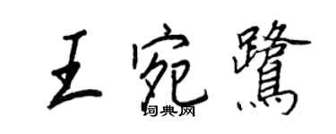 王正良王宛鹭行书个性签名怎么写