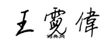 王正良王霓伟行书个性签名怎么写