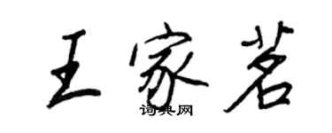 王正良王家茗行书个性签名怎么写