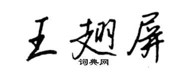 王正良王翅屏行书个性签名怎么写