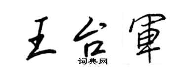 王正良王台军行书个性签名怎么写