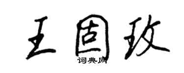 王正良王固玫行书个性签名怎么写
