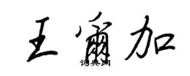 王正良王尔加行书个性签名怎么写