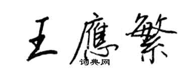 王正良王应繁行书个性签名怎么写