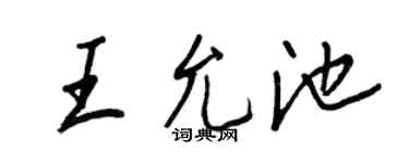 王正良王允池行书个性签名怎么写