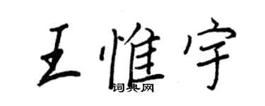 王正良王惟宇行书个性签名怎么写