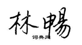 王正良林畅行书个性签名怎么写