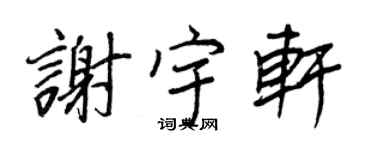 王正良谢宇轩行书个性签名怎么写