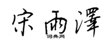 王正良宋雨泽行书个性签名怎么写