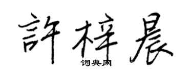 王正良许梓晨行书个性签名怎么写