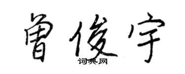 王正良曾俊宇行书个性签名怎么写