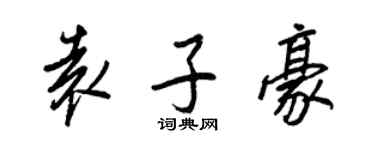 王正良袁子豪行书个性签名怎么写