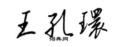 王正良王孔环行书个性签名怎么写