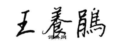 王正良王养鹃行书个性签名怎么写