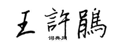 王正良王许鹃行书个性签名怎么写