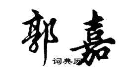胡问遂郭嘉行书个性签名怎么写