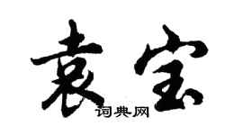 胡问遂袁宝行书个性签名怎么写